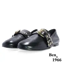 在飛比找Yahoo奇摩購物中心優惠-Ben&1966高級頭層羊皮流行舒適包鞋-黑(216081)