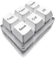 BTXETUEL Copy Paste Search Save Cut All 6-Key Keyboard One Handed OSU Keypad Programmable Mechanical Shortcut Macro Keyboard for Working and Gaming (White)