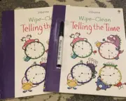 Two new Usborne Wipe Clean Telling The Time