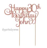 Cake Topper - Thirty - 30th - 20+ Colours - NEXT DAY POST - Any Name & Age