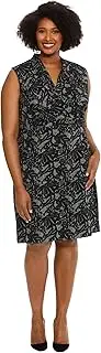 [London Times] Women's Sleeveless V-Neck Sheath Dress