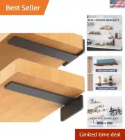 6-Inch Industrial Floating Shelf Brackets with 150lbs Capacity - Black Finish