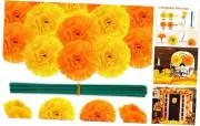 60 pcs Marigold Flowers Heads Bulk Artificial Marigolds with Stems Fake Flower