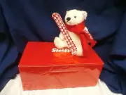 Steiff COCA-COLA Polar Bear 355400 21cm Alpaca LE #618 with Snowboard