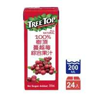 在飛比找Yahoo奇摩購物中心優惠-TreeTop樹頂 100%蔓越莓綜合果汁利樂包(200ml