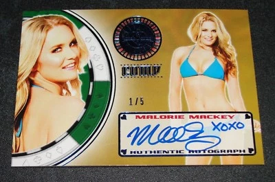 2013 Benchwarmer MALORIE MACKEY Vegas Baby #57 COMP Blue Auto/5 DRACANO Sexy
