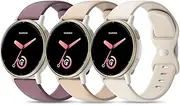 EverAct 3 Pack Silicone Bands Compatible with Garmin Vivoactive 5 Watch Band/Vivoactive 3, 20mm Soft Sport Strap Replacement for Garmin Venu/Venu Sq/Venu Sq 2/Forerunner 55/165/245/645 Women Men