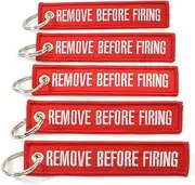 REMOVE BEFORE FIRING - Key Chains - Red/White - 5pcs by Rotary13B1