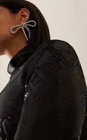 [Balenciaga] Archive Ribbon Crystal-Encrusted Earrings