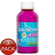 3 x Gaviscon Dual Action 300Ml