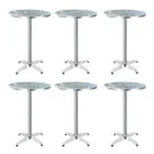 Set of 6 Outdoor Bar Table Aluminium Round 70/110CM Gardeon