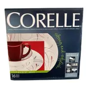Corelle 16pc Livingware Splendor Vitrelle Glass Round Dinnerware Set