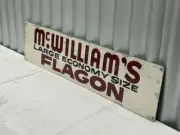 MC WILLIAMS WINES FLAGON HEAVY DUTY SIGN 800 X 200 FREE POST MANCAVE BAR