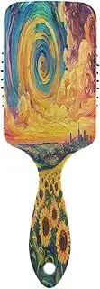 Sunflower Field Swirling Sky Comb, Hair Detangler Brush, Hairbrush Healthy, Travel Brush Women