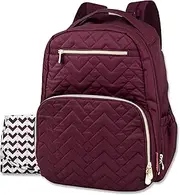 Baby Essentials Fisher-Price Signature Morgan Backpack Diaper Bag with Changing Pad, Stroller Clips, Laptop Compartment