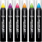 UV Blacklight Face and Body Paint Sticks - 6 Color Pack - Costume, Halloween and