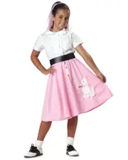 Poodle Skirt Pink Girls Costume