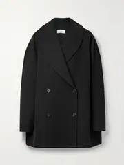 [The Row] The Row - Essentials Polli Double-breasted Wool-blend Coat - Black - large large Black