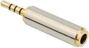 3.5mm Female to 2.5mm Male 4-Pole Stereo Audio Connector Metal Jack Adapter Supports Mic Gold Plated