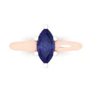 1.0 ct Marquise Cut Tanzanite Stone Wedding Bridal Promise Ring 14k Rose Gold
