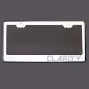 Mirror Chrome License Plate Frame CLARITY Laser Engraved Metal Screw Cap (for: Honda Civic)