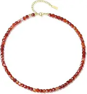 [COAI] Faceted Stone Beaded Necklace, Simple Crystal Necklace for Women