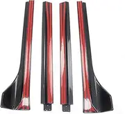 4Pcs Car Side Skirts Extension Rocker Panels Lip Splitters Spoiler Bumper Car Accessories Compatible for Tesla Model Y 2018 2019 2020 2021(Bright Carbon Fiber)