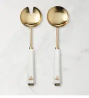 Williams Sonoma Bee Honeycomb Salad Pasta Serving Set Marble Handles