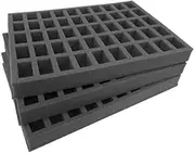 Replacement Tray Set for Gamesworkshop Classic plastic figure case. Carry 150 troops on 25mm size bases. Ideal for 15 squads of 10 troops up to 40mm tall (150 figures total). Includes a top pad.