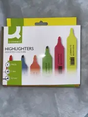 Q-Connect Highlighter Pens KF01909 - Assorted Colours, Pack of 6
