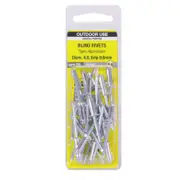 Otter 4.8 x 9.6mm Open Aluminium Blind Rivets - 25 Pack