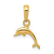 14K Yellow Gold Mini Dolphin Pendant