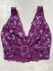 Cosabella Paradiso Curvy bralette purple wireless lace Swiss Beet Sz M 34-36 DD