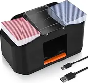 2 Decks Card Shuffler, Automatic 2000 MAh Alkaline Electric Shuffler, Playing Cards, Texas Hold'em, Poker, Home Card Games, Blackjack