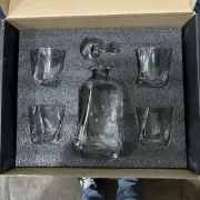 Joyjolt Aurora Bare Set. Contemporary. Modern Decanter Whiskey Scotch Glasses
