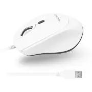 Wired Mac Mouse White (Smooth and Quiet) Comfortable USB Corded Mouse for Lap...