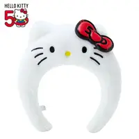 在飛比找樂天市場購物網優惠-小禮堂 Hello Kitty 絨布造型髮箍 (Kitty歡
