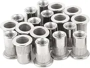 50pcs 304 Stainless Steel M8 Rivet Nuts Flat Head Threaded Rivetnut Insert Nutserts Suitable for Metal Plate