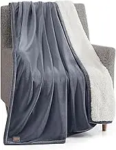 UGG 23854 Bliss Sherpa Fully Reversible Throw Blanket for Couch or Bed Machine Washable Easy Care Soft Plush Luxury Oversized Accent Blankets, 70 x 50-Inch, Imperial