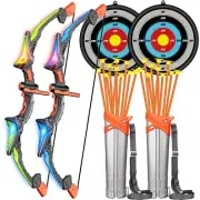 Bigdream Detachable Kids Bow and Arrow Toy 2 Sets, LED Light Up Archery Toys ...