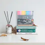 Susliving 12 Colours Outline Marker Highlighter Reflective Beautiful Drawing