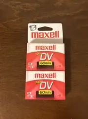 Maxell Mini DV Digital Video Camcorder Cassette Tapes 60 Minutes New 2 Pack