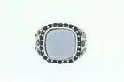 925 SS Blue Chalcedony / Blue Sapphire / Color Change Garnet Ring ( 15.40 cts)