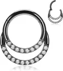 316L Surgical Steel Septum Ring Double Hoop Nose Ring Daith Tragus Helix Rook Co
