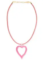 Sandralexandra Heart Of Glass XL Leather Cord Necklace - Light Pink - One Size One Size