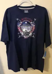Columbia Mens XXL Millenium Flash USA Navy Blue Graphic Tee - NWT