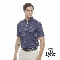 在飛比找momo購物網優惠-【Lynx Golf】男款冰涼舒適Mesh點點印花短袖POL