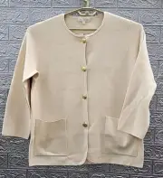 New J.Crew Giselle 4Button Sweater Blazer W/Pockets Cream Size Medium