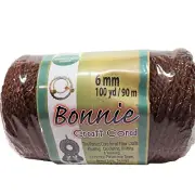Macrame Craft Cord Brown Polyolefin Bonnie 6mm x 100yd Crochet Weave Rug Make