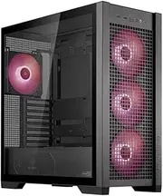 ASUS TUF Gaming GT302 ARGB ATX mid-tower case, four 140 x 28 mm ARGB fans for high airflow and static pressure, interchangeable Tempered glass and Mesh side panel, hidden-connector motherboard support
